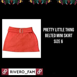PRETTY LITTLE THING] BELTED MINI SKIRT | SIZE 6